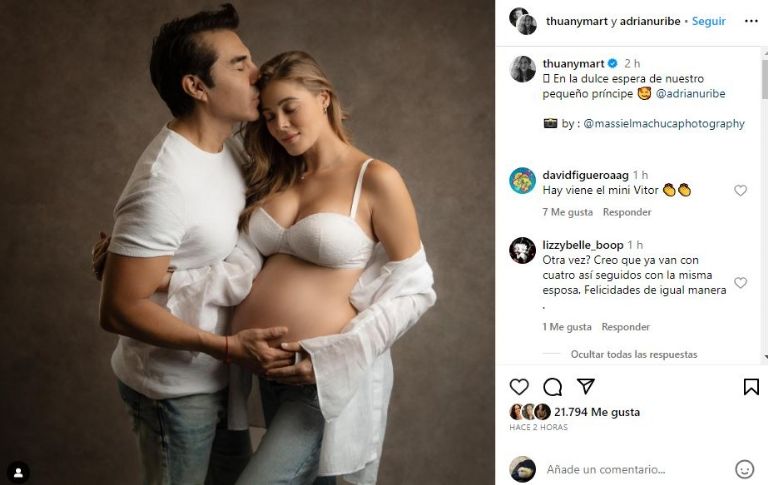 Adrián Uribe y Thuany Martin revelan el sexo de su bebé