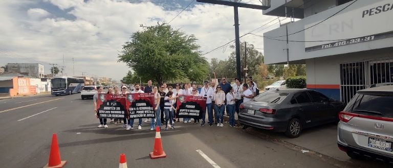 Los trabajadores se manifestaron en Cajeme