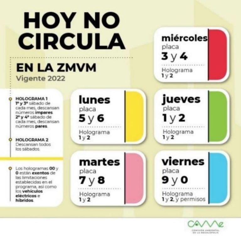 Conoce el Hoy no circula para este sábado 21 de octubre