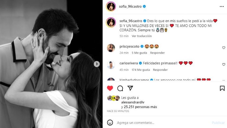 Sofía Castro anuncia su compromiso con Pablo Bernot