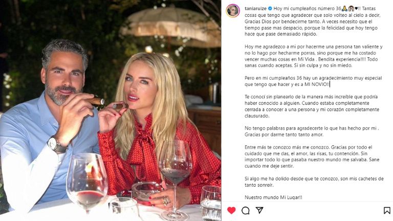 Tania Ruiz dedica amoroso mensaje a nuevo novio