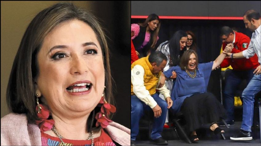 Igual que Natanael Cano: Xóchitl Gálvez sufre caída en plena conferencia; el VIDEO se viraliza