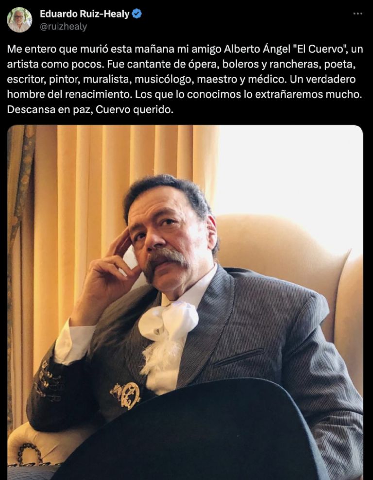 Muere el tenor mexicano Alberto Ángel 'El Cuervo' a los 73 años 