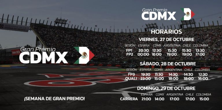 Horarios del Gran Premio de México
