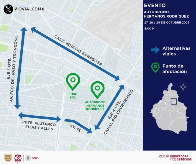 Operativo por el Gran Premio de México en CDMX