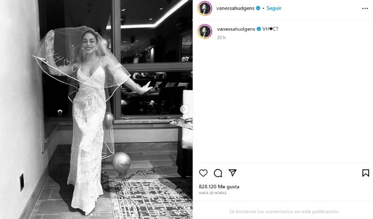 Vanessa Hudgens deslumbra en Instagram con un atrevido vestido de novia