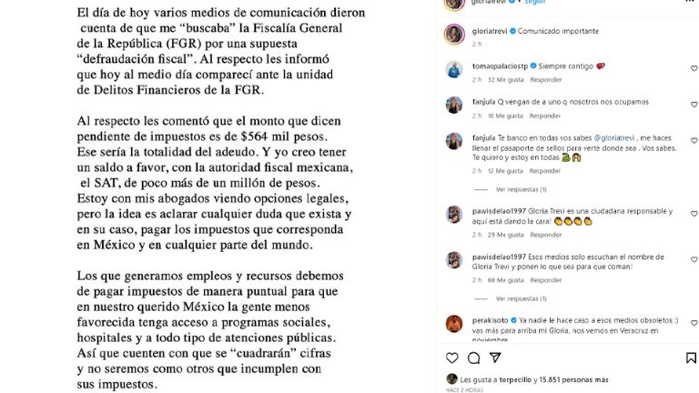 Gloria Trevi ya compareció ante la FGR