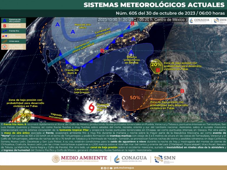 Tormenta Tropical Pilar avanza hacia México