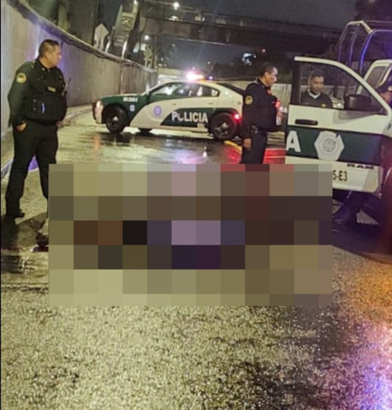 Motociclista derrapado en el Viaducto