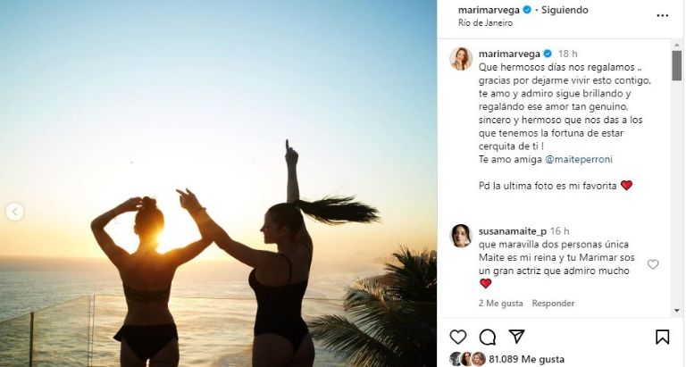 Marimar Vega filtra cariñosas fotos con Maite Perroni