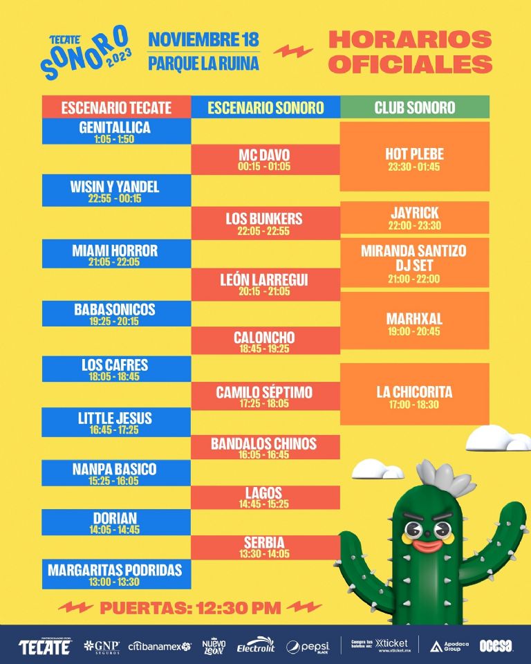 Horarios del Festival Tecate Sonoro 2023. Foto: Facebook