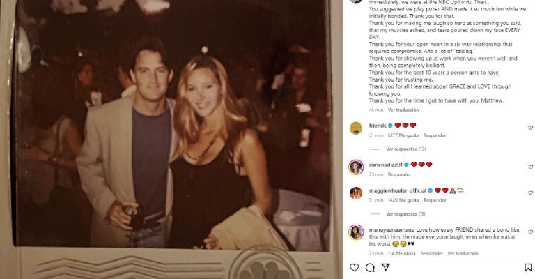 Lisa Kudrow hace confesión de Matthew Perry tras despedirse del actor de Friends