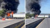 Por segundo día, sujetos armados bloquean carretera e incendian vehículos en Michoacán