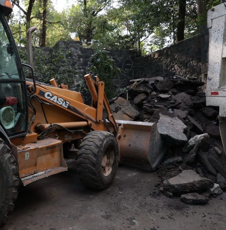 Retiran el asfalto del Bosque de Chapultepec