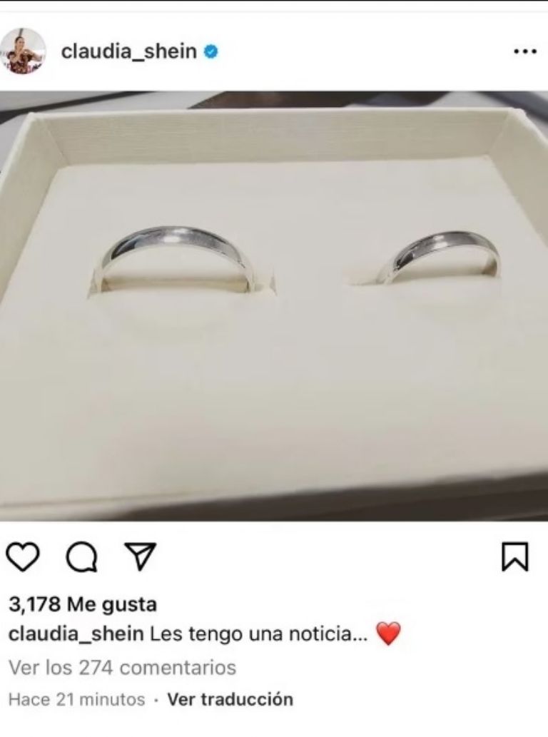 Claudia Sheinbaum anuncia su próxima boda presumiendo sus anillos en redes sociales