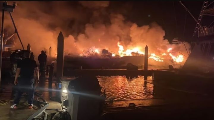 Lujosos yates en Marina Palmira, Baja California Sur son devastados por terrible incendio