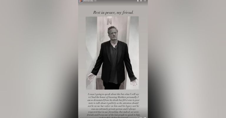 Matthew Perry no se querría quitar la vida según pareja