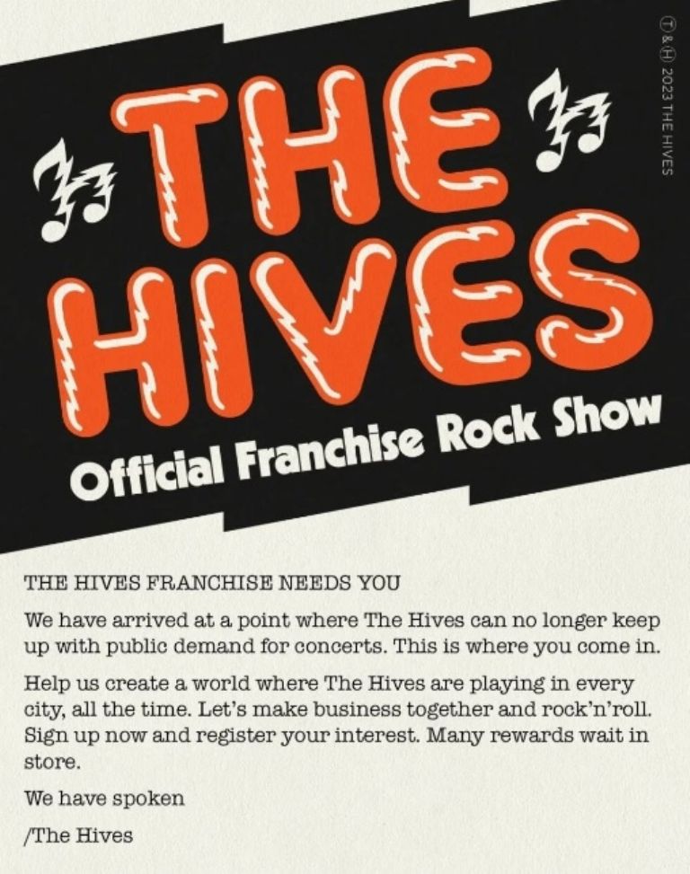 The Hives lanza franquicia para bandas tributo en todo el mundo