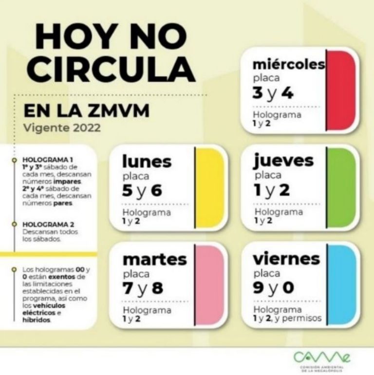 Hoy no circula para este sábado 25 de noviembre