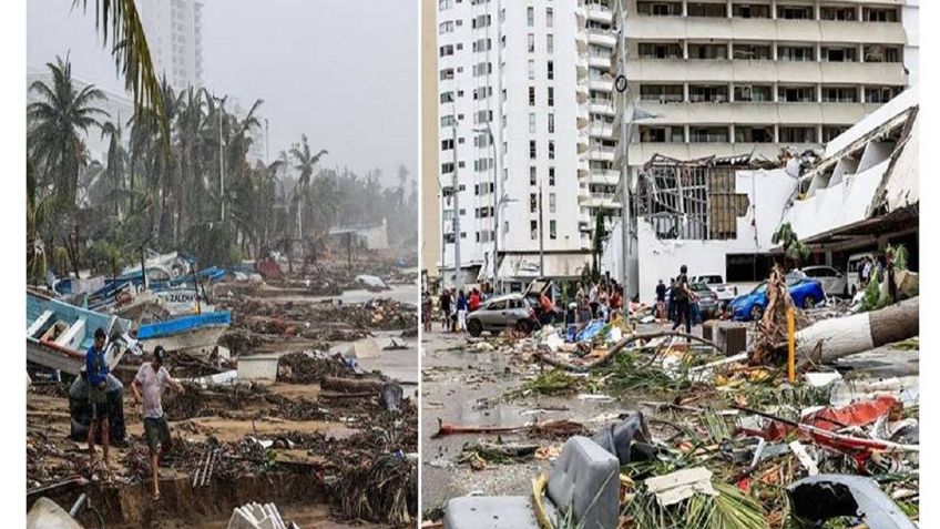 Todos los hoteles de Acapulco sufrieron daños por el huracán 'Otis'; "no quedó uno": AMLO