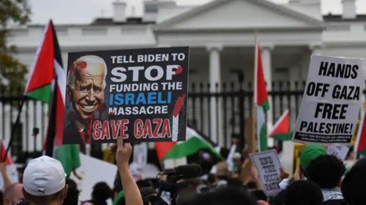 Cerca de 100 mil personas se manifiestan fuera de la Casa Blanca; acusan a Joe Biden de "genocida"