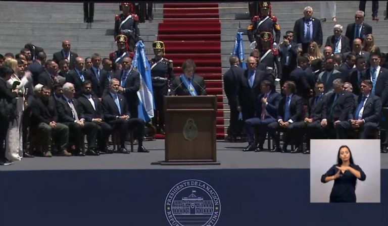 Javier Milei toma posesión como presidente de Argentina. Foto: Internet