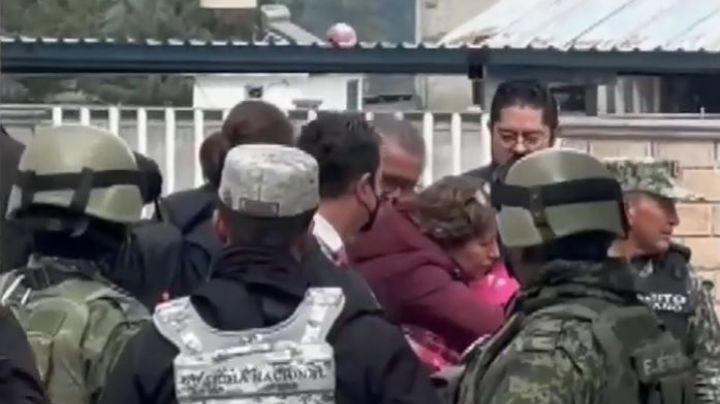Delfina Gómez visita Texcaltitlán tras enfrentamiento de pobladores con Familia Michoacana