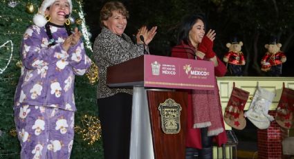 Delfina Gómez encabeza ceremonia de encendido de Árbol de Navidad en Toluca