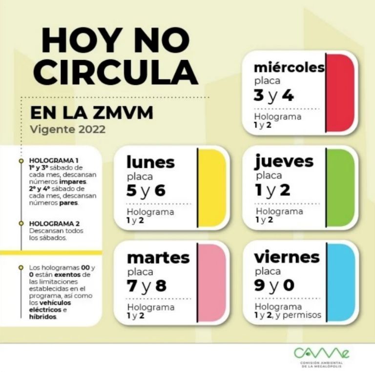 Hoy No Circula para este sábado 16 de diciembre