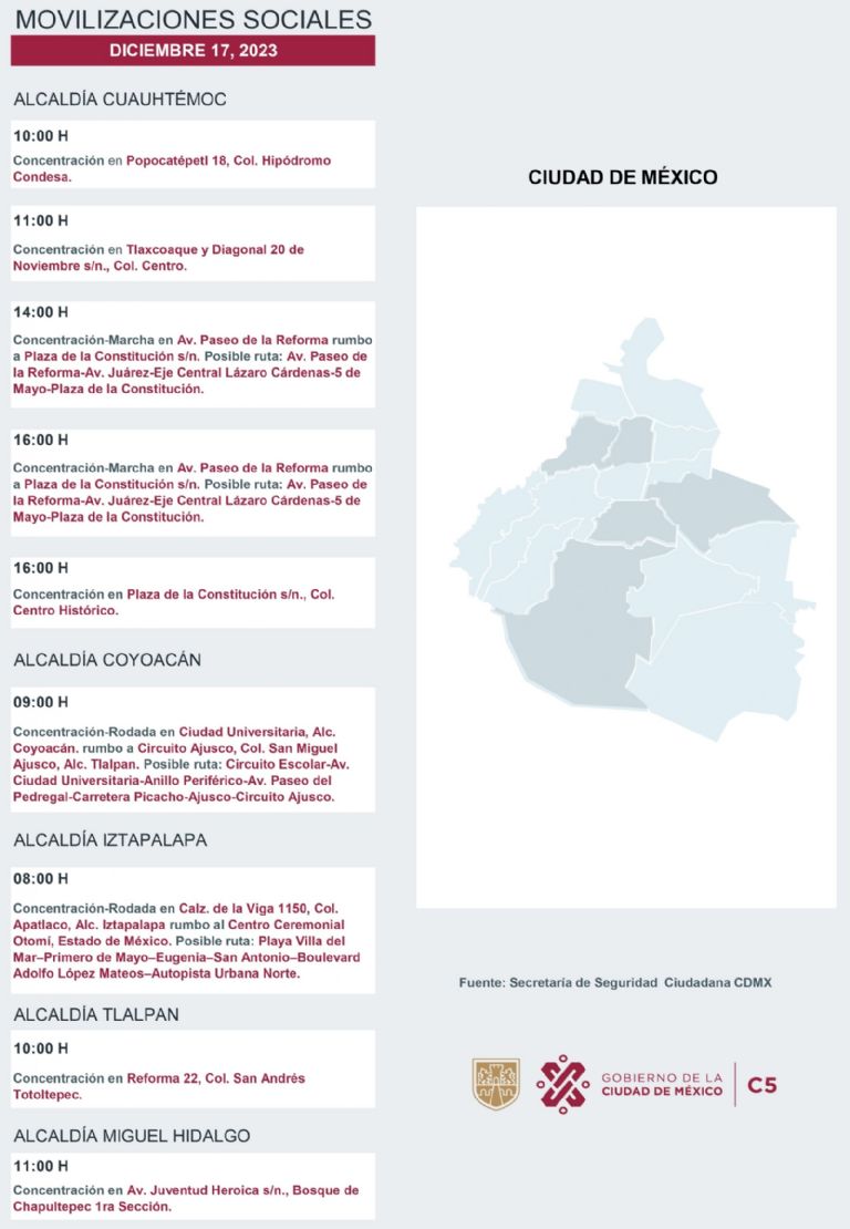 Tráfico en CDMX hoy 17 de diciembre