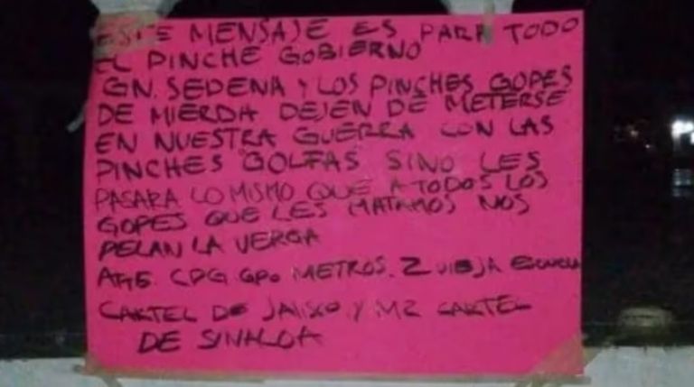 Los Metros, CJNG y ‘El Mayo’ lanzan amenaza contra el gobierno de Tamaulipas