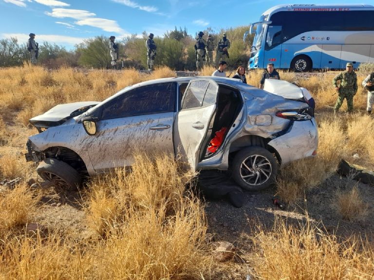 Uno de los accidentes viales ocurrido en el sector Guaymas - Empalme