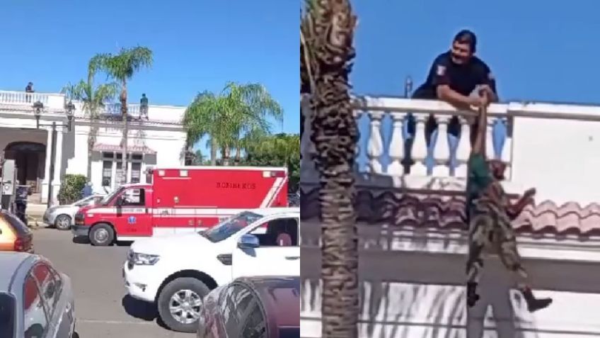 Salvadoreño es rescatado por bomberos y policías tras intento de suicidio en Navojoa