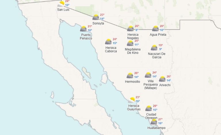 Clima en Sonora para hoy, miércoles 20 de diciembre. Foto: Meteored