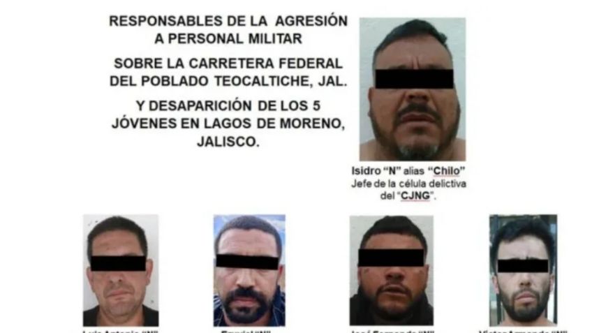 Juez vincula a proceso a 5 hombres señalados de la desaparición de los jóvenes en Lagos de Moreno