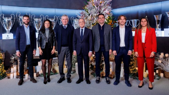 Kenti Robles protagoniza postal navideña del Real Madrid junto a Luka Modric y Ancelotti