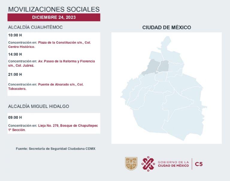 Tráfico en CDMX hoy 24 de diciembre