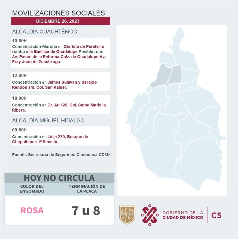 Tráfico en CDMX 26 de diciembre