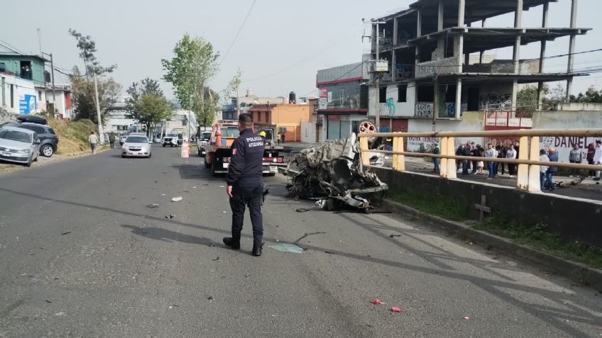 VIDEO: Un fatídico accidente en Atizapán dejó sin vida a Jesús; el motor quedó a 100 metros