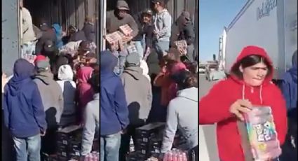 VIDEO: Gente de SLP asalta a chofer que se detuvo a descansar; trasladaba abarrotes
