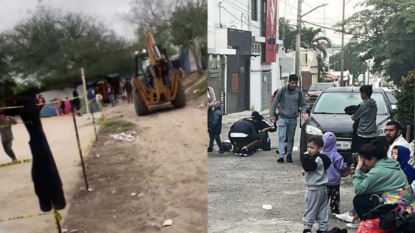 VIDEO: Desmantelan campamento de migrantes con maquinaria pesada en Tamaulipas