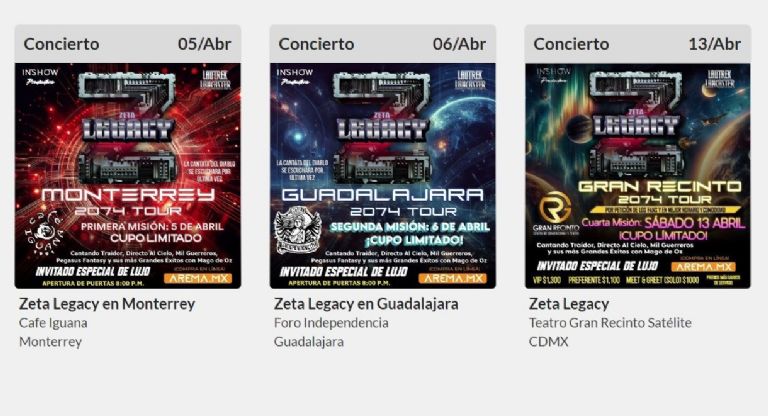 Los shows confirmados hasta ahora