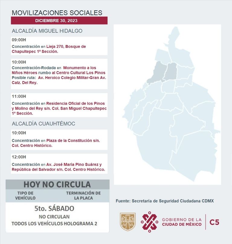 Tráfico en CDMX hoy 30 de diciembre