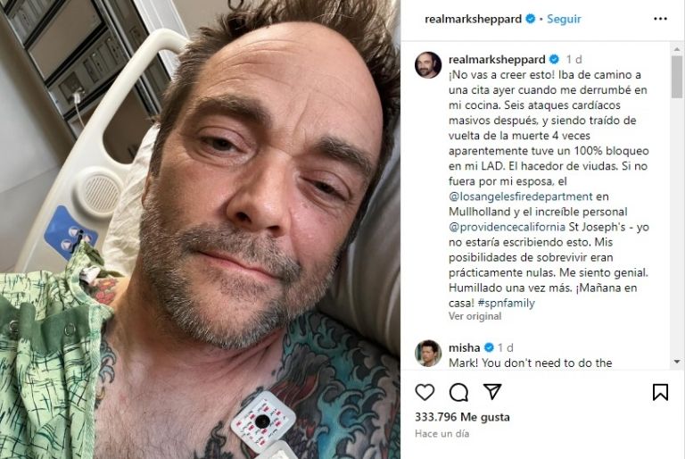Actor de Supernatural revela que se recupera de 6 ataques al corazón