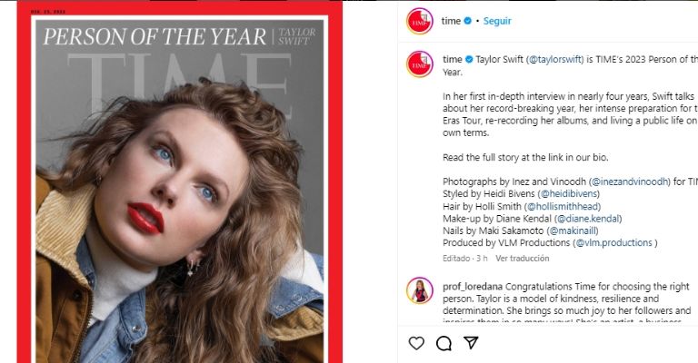 Taylor Swift en la portada de 'Time'