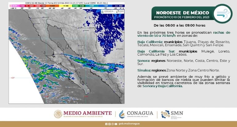 Pronóstico del clima y el tiempo en Sonora. Foto: Conagua