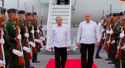 Presidente de Cuba llega a México: AMLO lo recibe en Campeche con ceremonia de honor