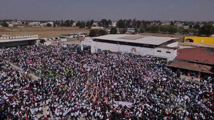 Ante 40 mil personas Delfina Gómez cierra su precampaña en Texcoco, Estado de México