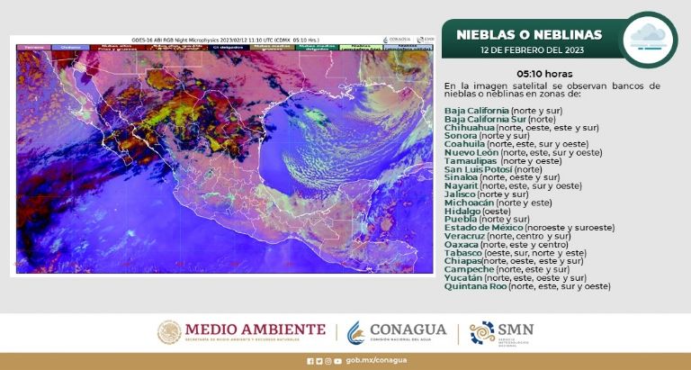Consulta el pronóstico del clima de hoy, domingo 12 de febrero. Foto: Conagua