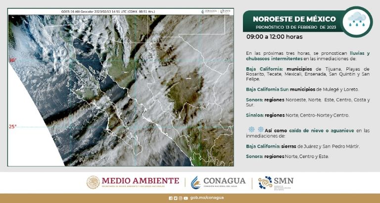 Conagua comparte el pronóstico del clima de hoy, lunes. Foto: Twitter